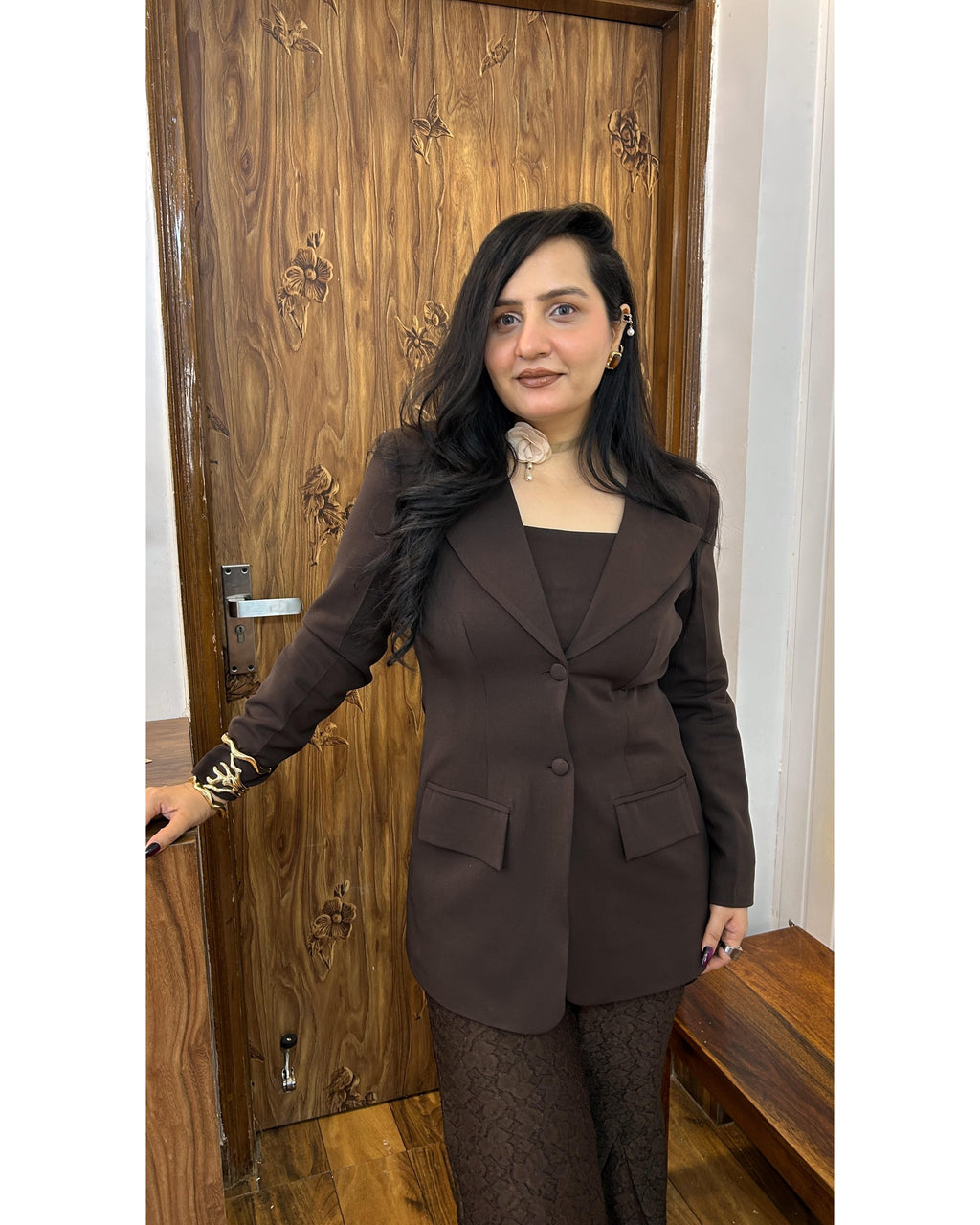 Cocoa luxe power suit