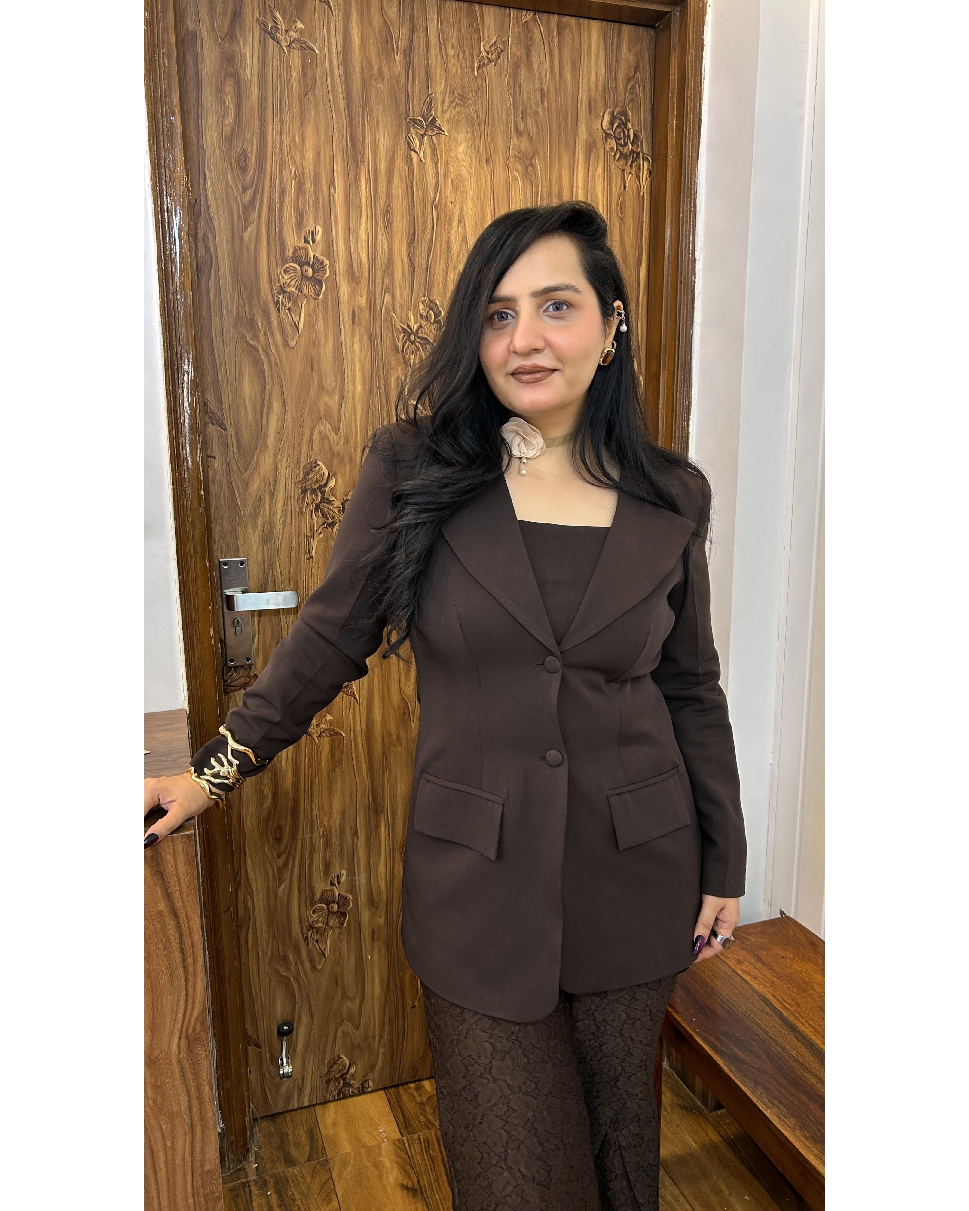 Cocoa luxe power suit
