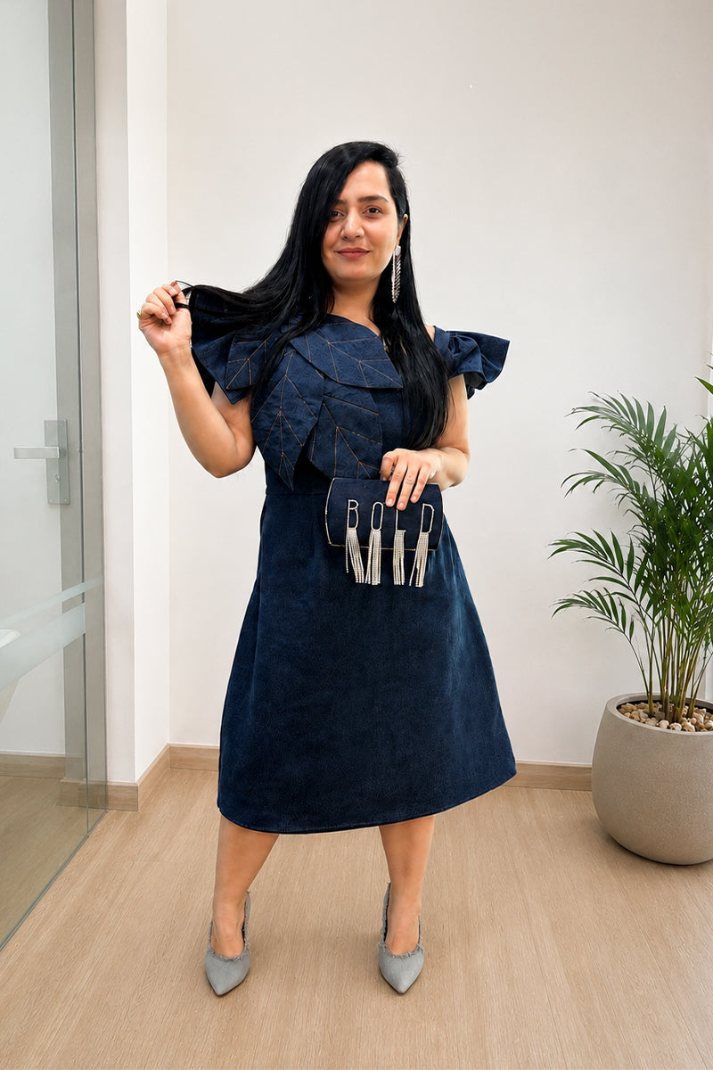 Denim Leaf Dress