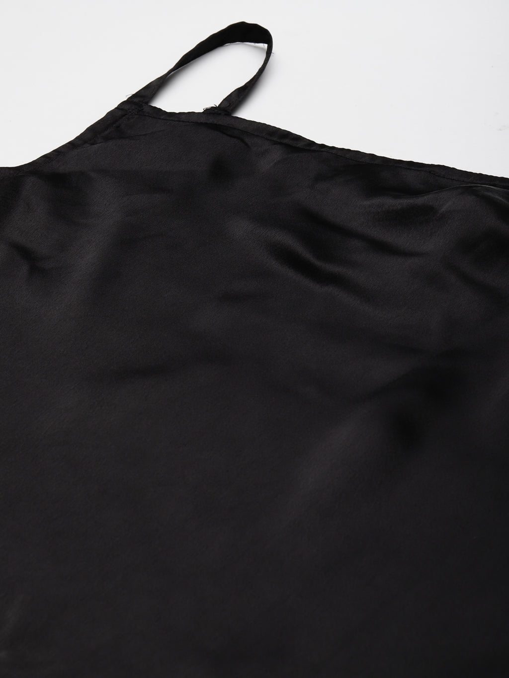 Black Satin Shoulder Strap dress