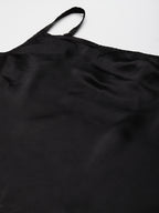 Black Satin Shoulder Strap dress