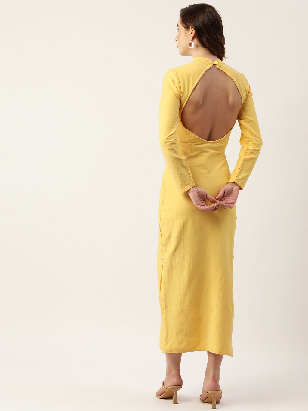 Yellow Backless Dress
