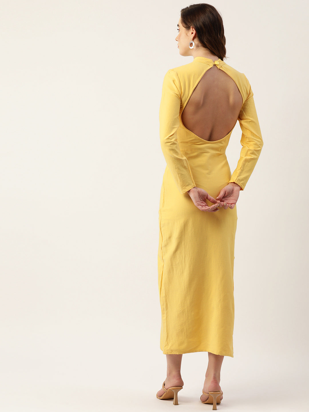 Yellow Backless Dress