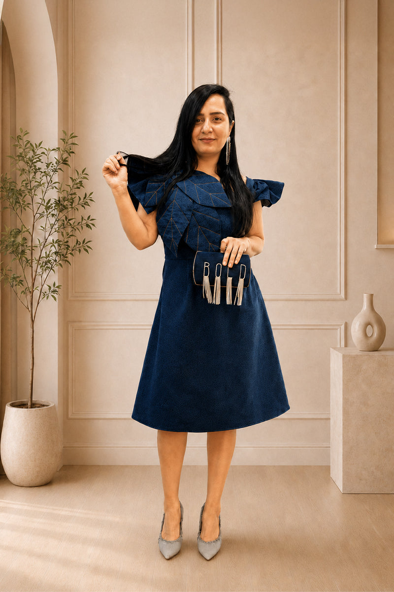 Denim Leaf Dress