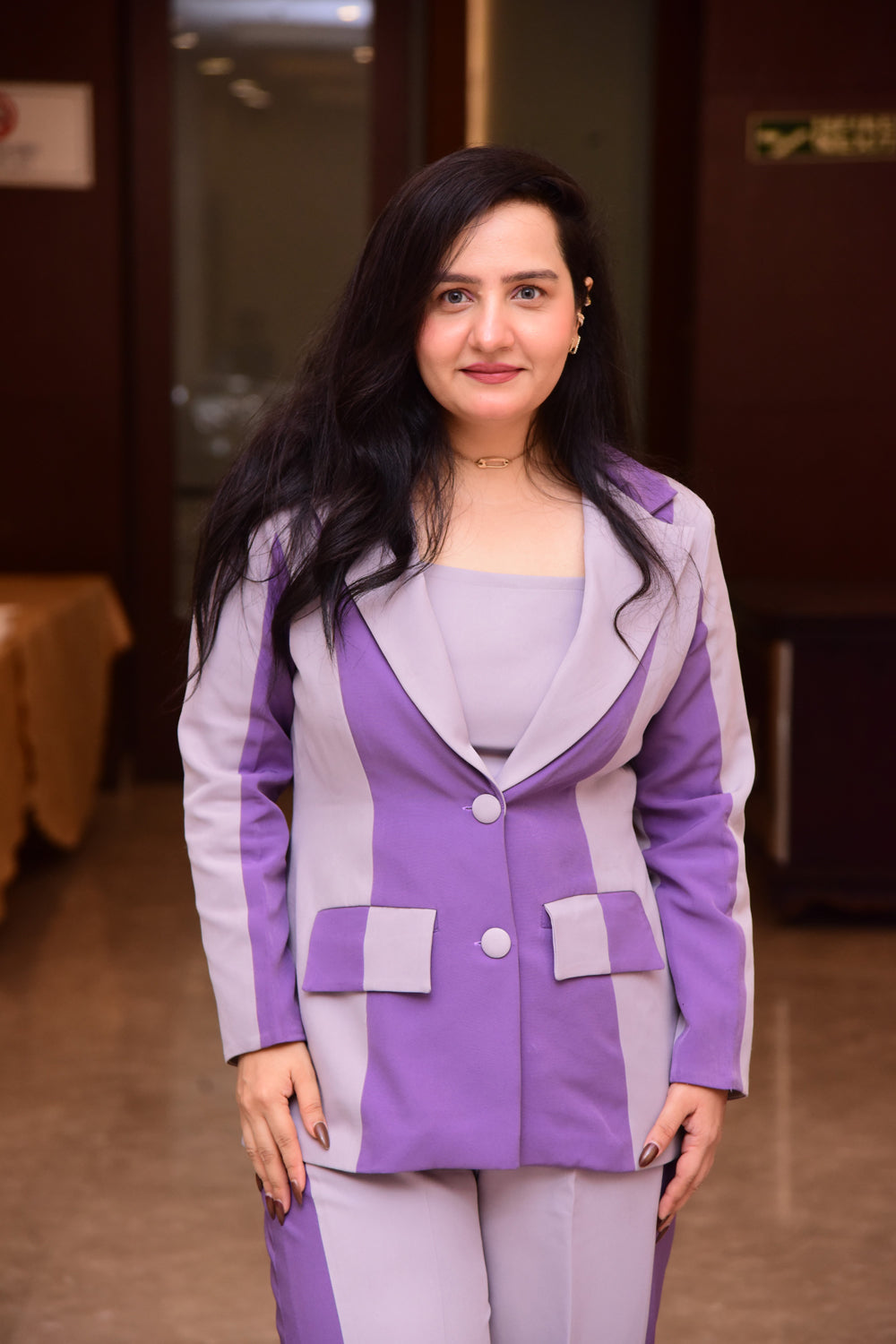 Dual Tone Blazer Co-ord Set