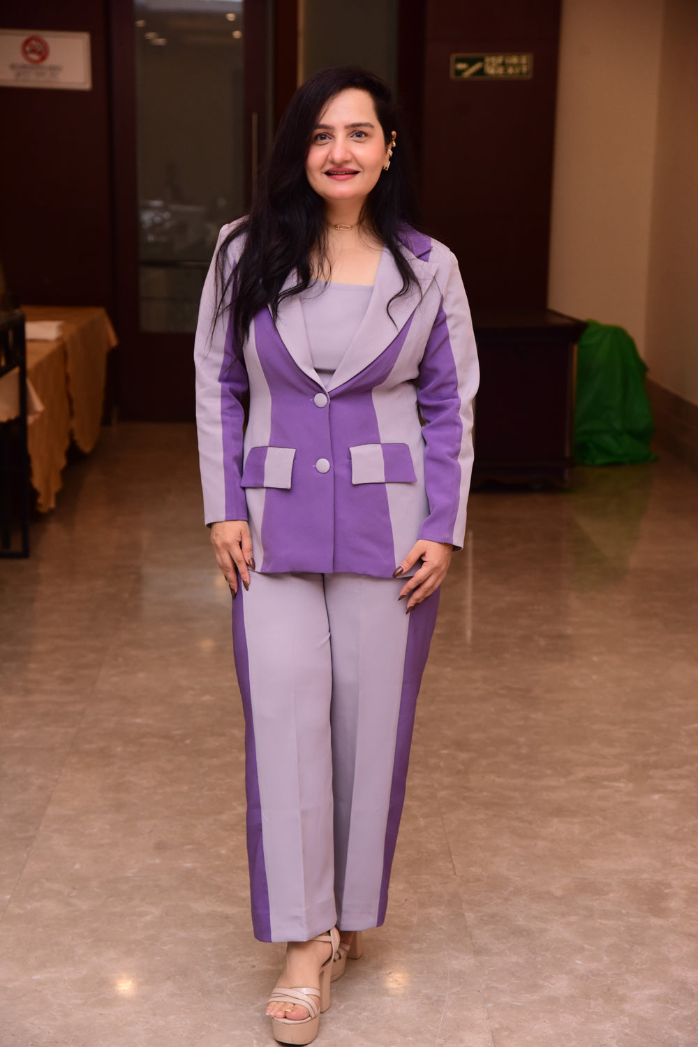 Dual Tone Blazer Co-ord Set