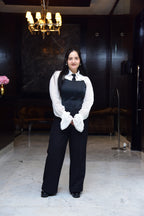 White Frilled Shirt with Corset and Pant set