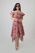 Rust Cotton Printed  co-ord set