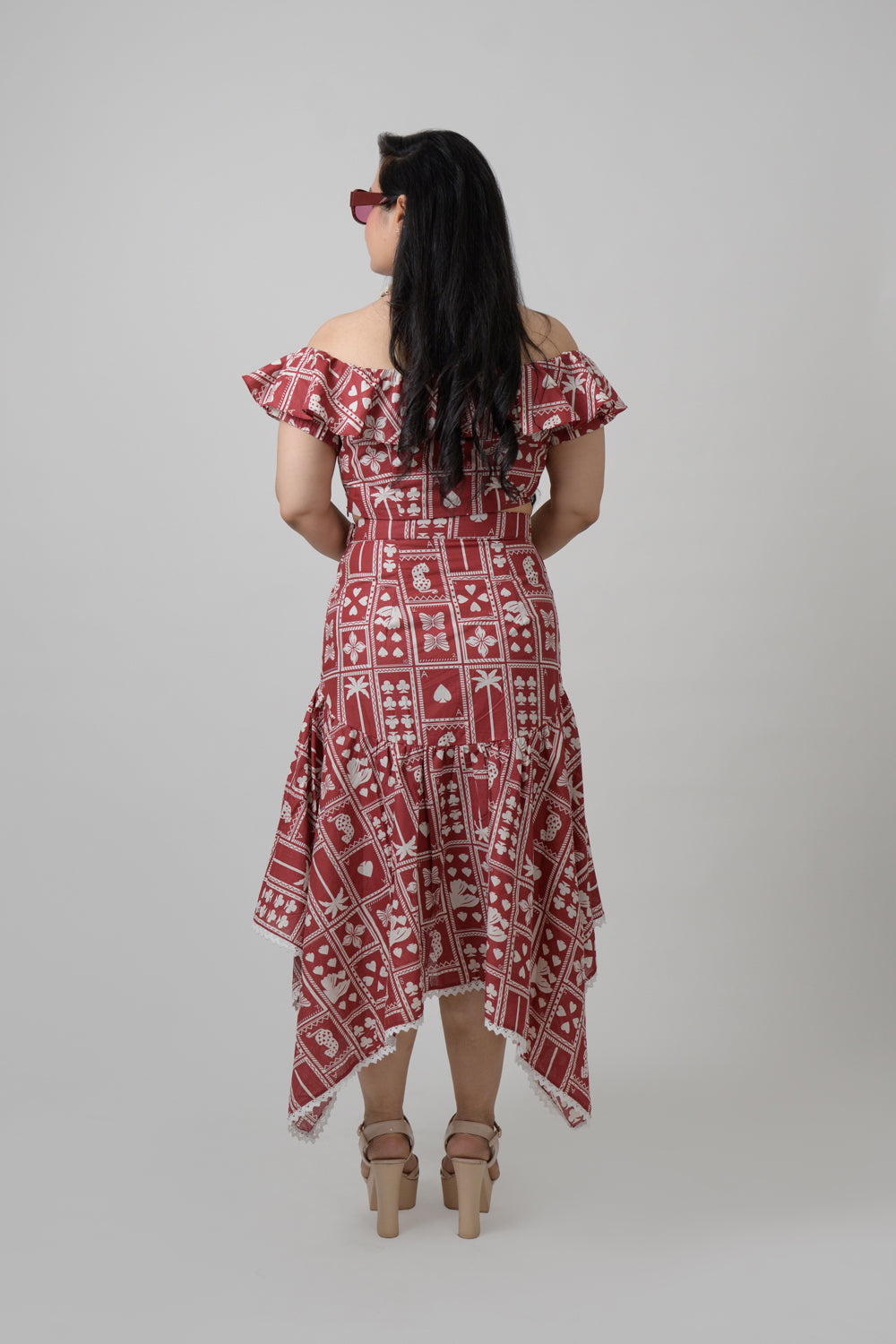 Rust Cotton Printed  co-ord set