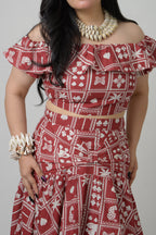 Rust Cotton Printed  co-ord set