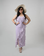 lavender georgette frill dress