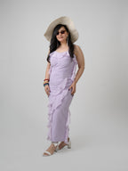 lavender georgette frill dress