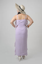 Lavender Frill Georgette Dress