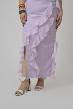 Lavender Frill Georgette Dress