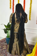 Black Sharara Set with Choker Dupatta