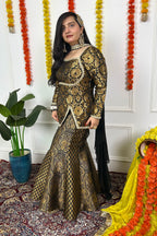 Black Sharara Set with Choker Dupatta