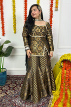 Black Sharara Set with Choker Dupatta