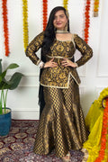 Black Sharara Set with Choker Dupatta