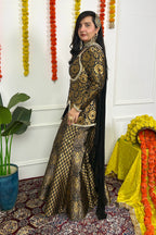 Black Sharara Set with Choker Dupatta