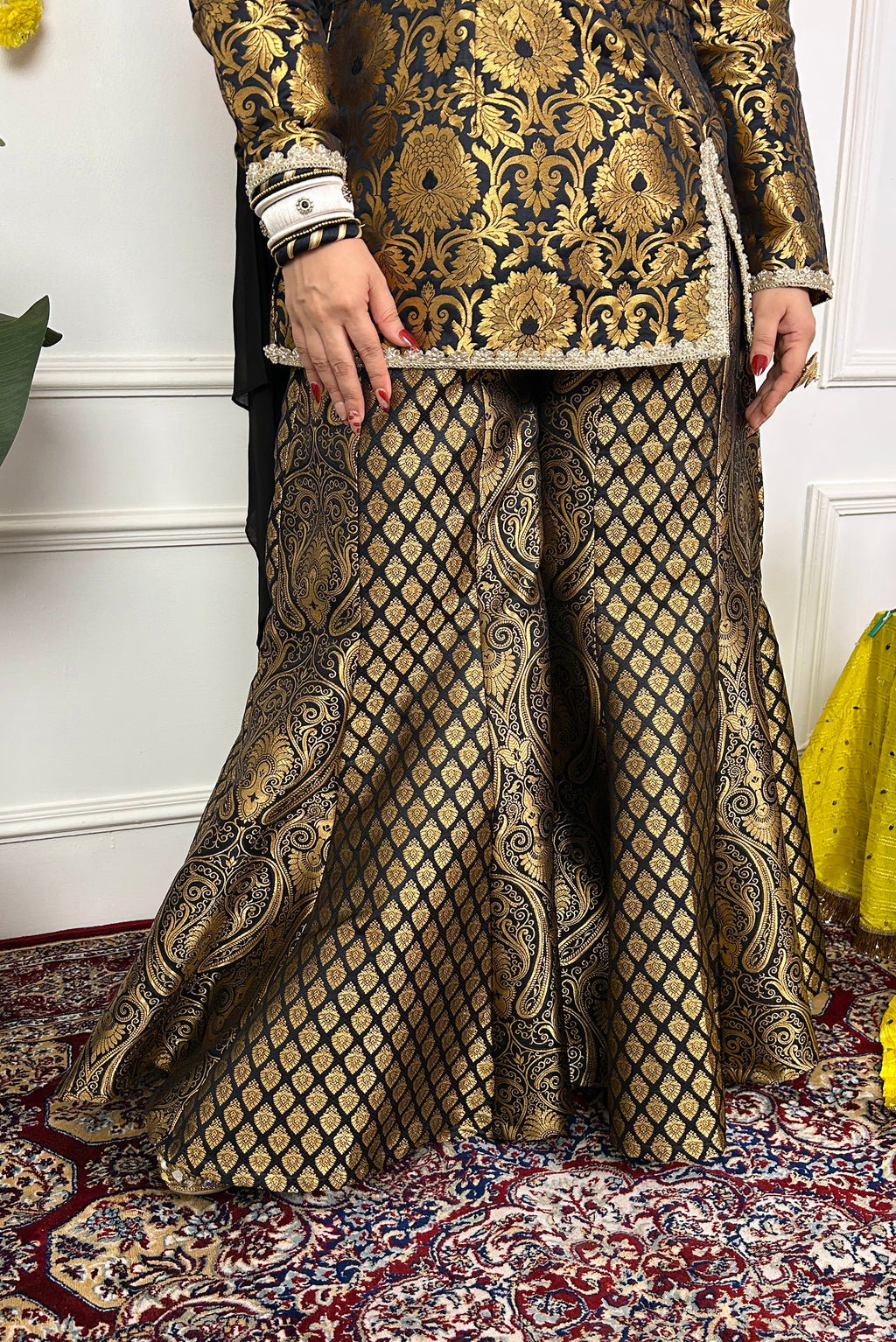 Black Sharara Set with Choker Dupatta