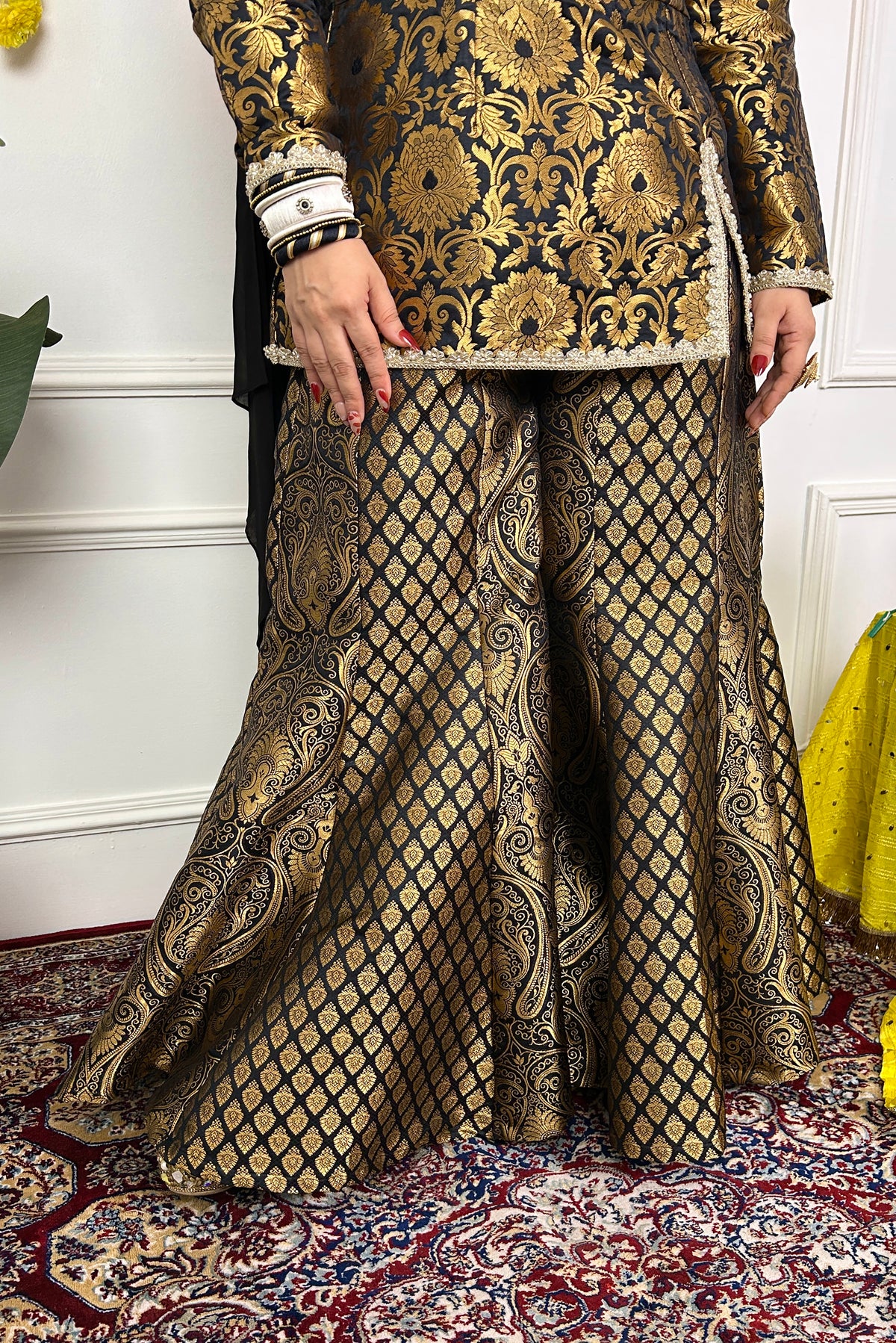 Black Sharara Set with Choker Dupatta