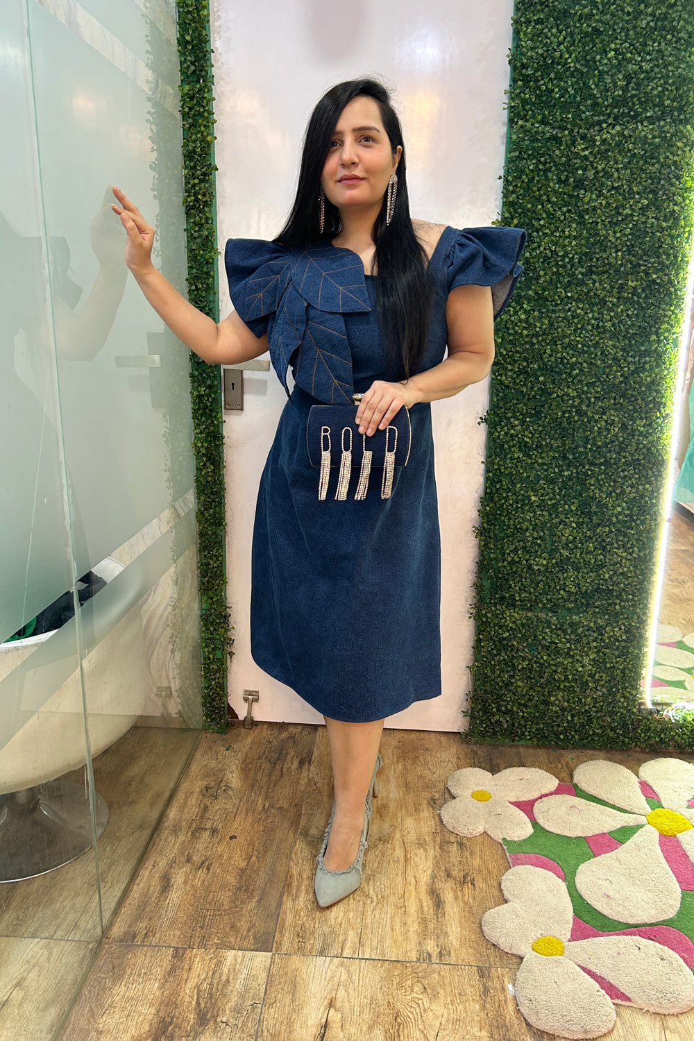 Denim Leaf Dress