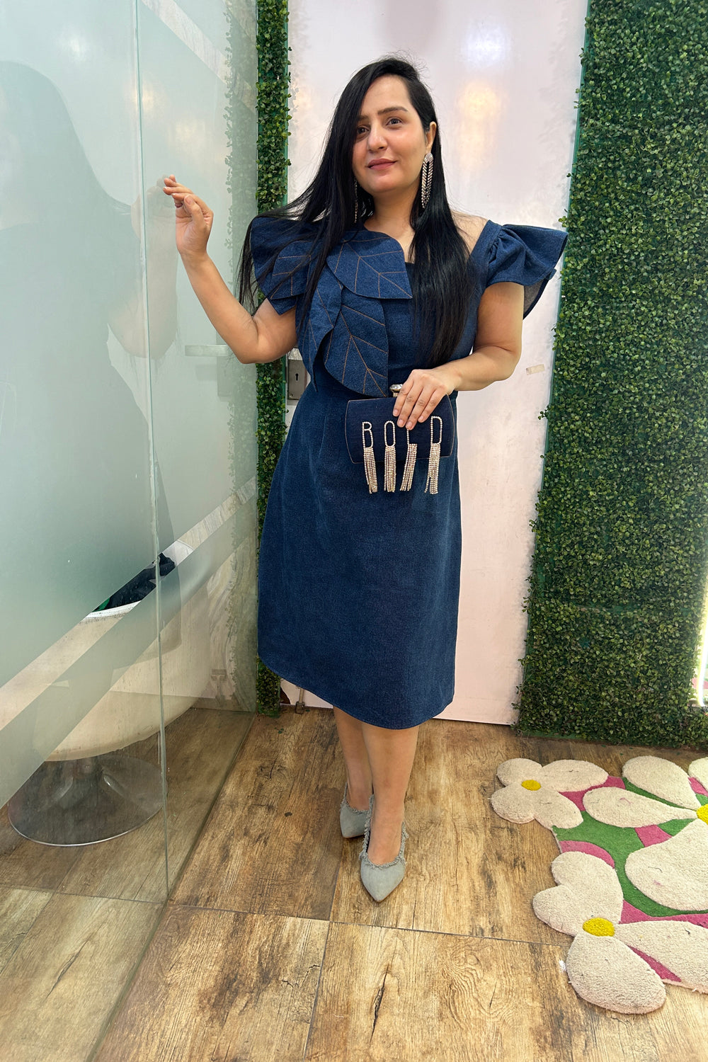 Denim Leaf Dress