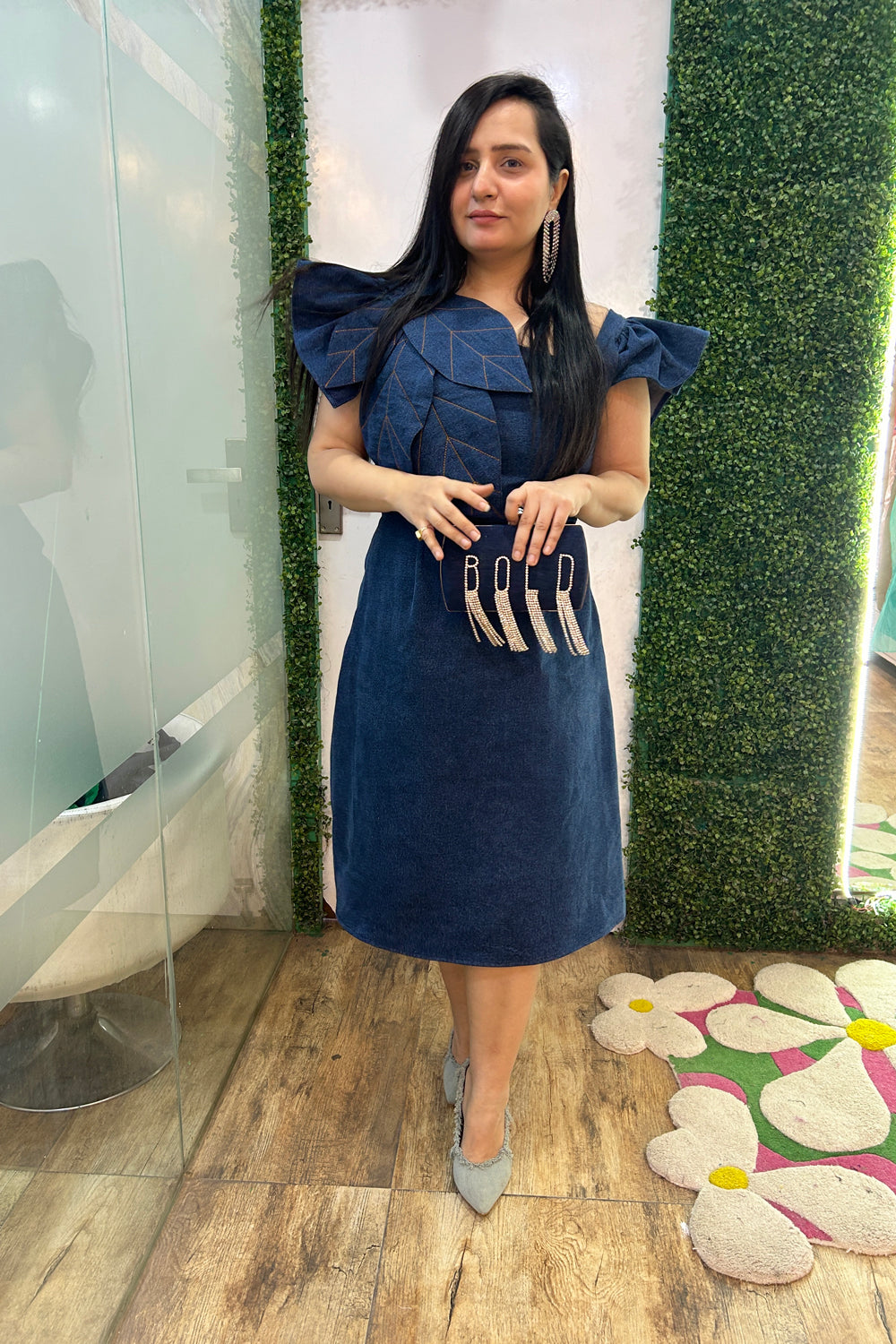 Denim Leaf Dress