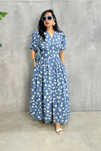 Blue Heart Printed Dress