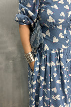 Blue Heart Printed Dress