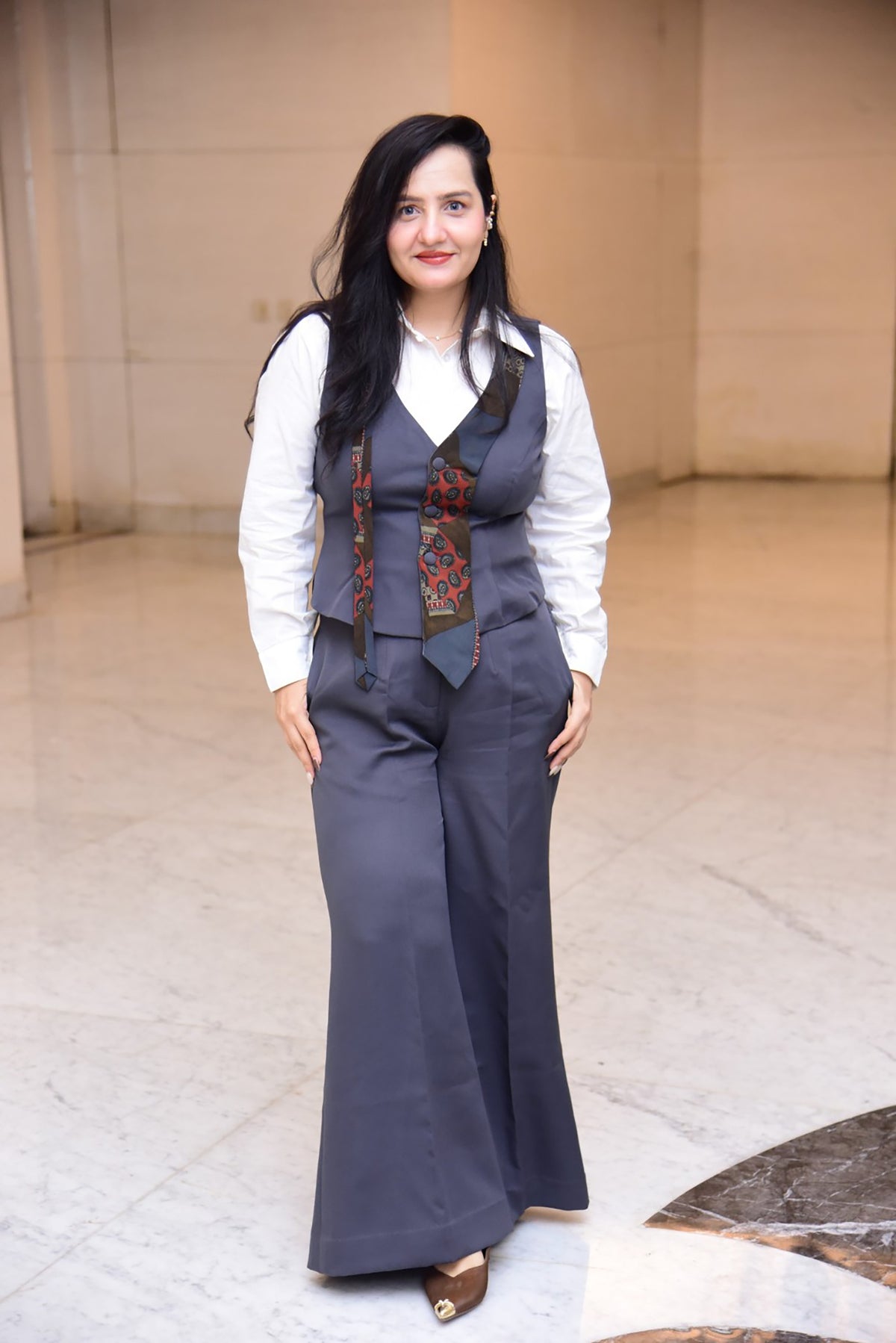 Grey Waist Coat and Pants Co-ordinate Set