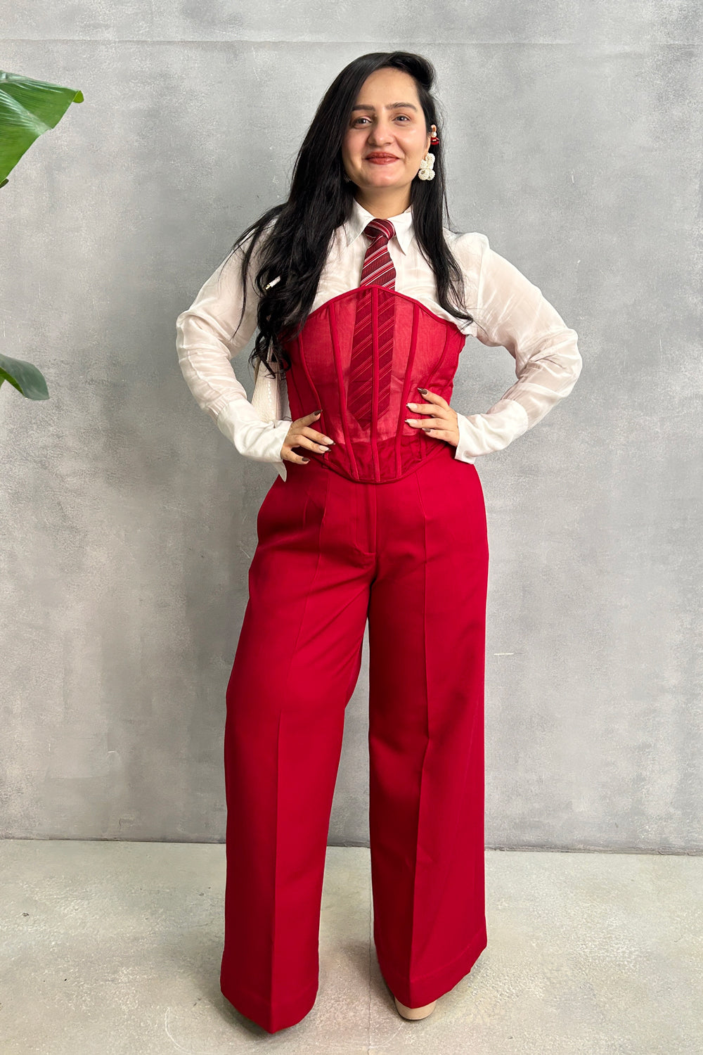 Cherry Red Corset Formal Set
