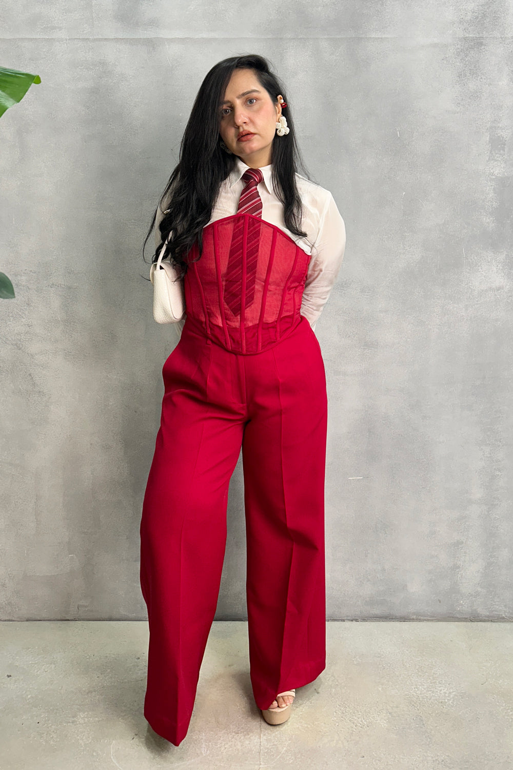Cherry Red Corset Formal Set