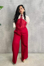 Cherry Red Corset Formal Set