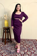 Purple Important Crepe Bodycon Dress