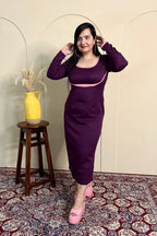 Purple Important Crepe Bodycon Dress