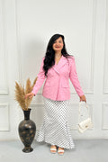 Pink Blazer and Polka Dot Skirt Set