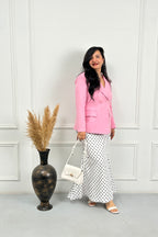 Pink Blazer and Polka Dot Skirt Set
