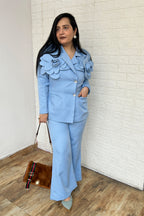 Blue 3D applique Co-ordinate Set