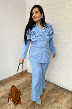 Blue 3D applique Co-ordinate Set