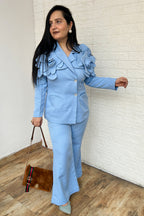 Blue 3D applique Co-ordinate Set