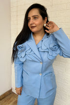 Blue 3D applique Co-ordinate Set