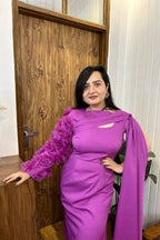 Fuchsia Pink Imported Crepe Dress