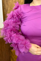 Fuchsia Pink Imported Crepe Dress