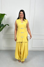 Yellow Hand Embellished Kurta Set