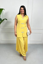 Yellow Hand Embellished Kurta Set