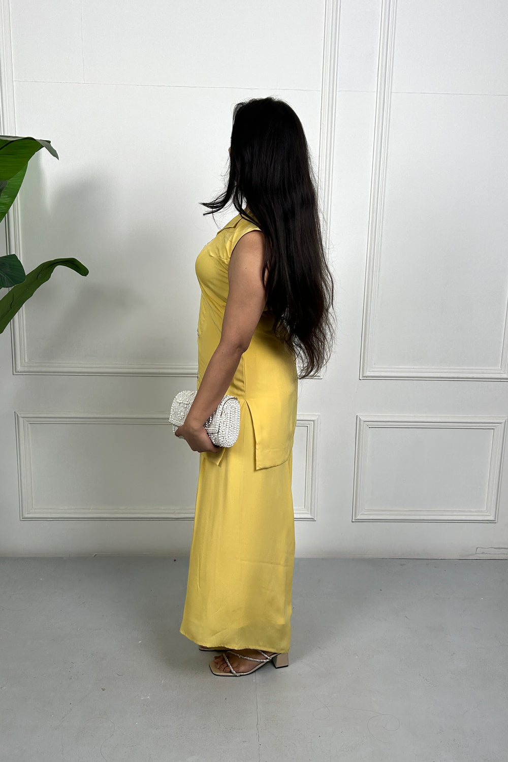 Yellow Hand Embellished Kurta Set