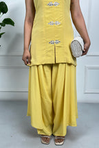 Yellow Hand Embellished Kurta Set