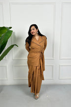 Brown Evil eye Embroidered Co-ordinate Set