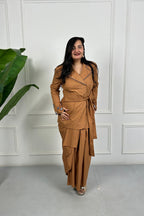 Brown Evil eye Embroidered Co-ordinate Set